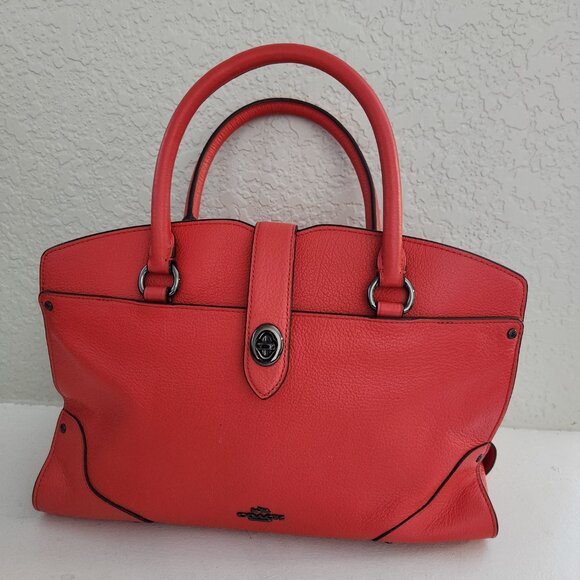 Like New Coach Mercer Red/Orange Leather Shoulder Bag - Picture 4 of 17